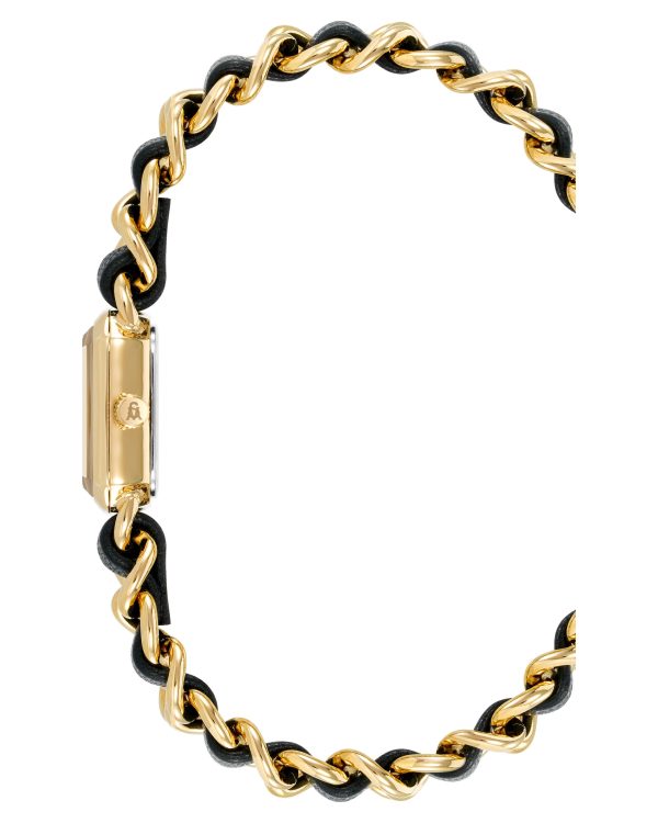 CHAIN WATCH AND BRACELET SET GOLD BLACK Online