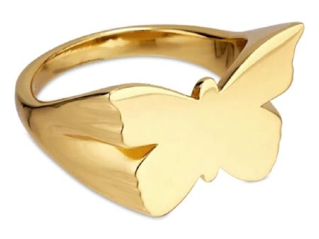 Jane Kønig - Butterfly Signet ring - Forgyldt For Discount