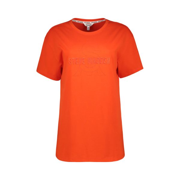 LAILA LADIES KNITTED T-SHIRT TANGERINE Online Hot Sale