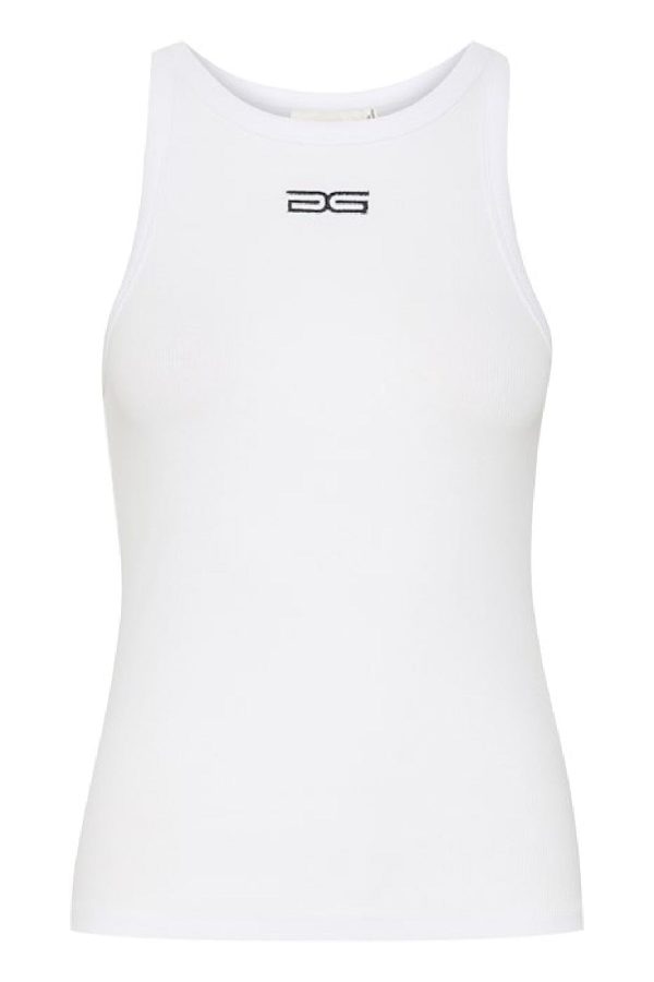 Gestuz - DrewGZ sl logo tank - Bright White Online Hot Sale