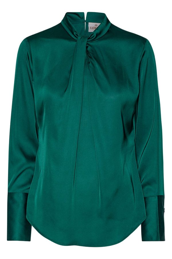 Karmamia - Tara Blouse - Dark Green For Cheap