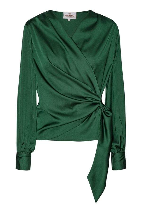 Forudbestilling - Karmamia - Ines Blouse - Hunter Green Online Hot Sale