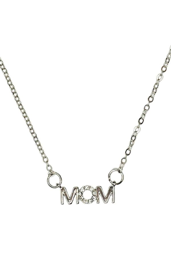 EMM Copenhagen - MOM Necklace W. Zirkonia Stone - Silver Hot on Sale