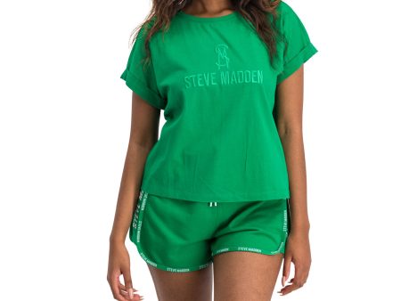 CALI LADIES KNITTED T-SHIRT GREEN on Sale