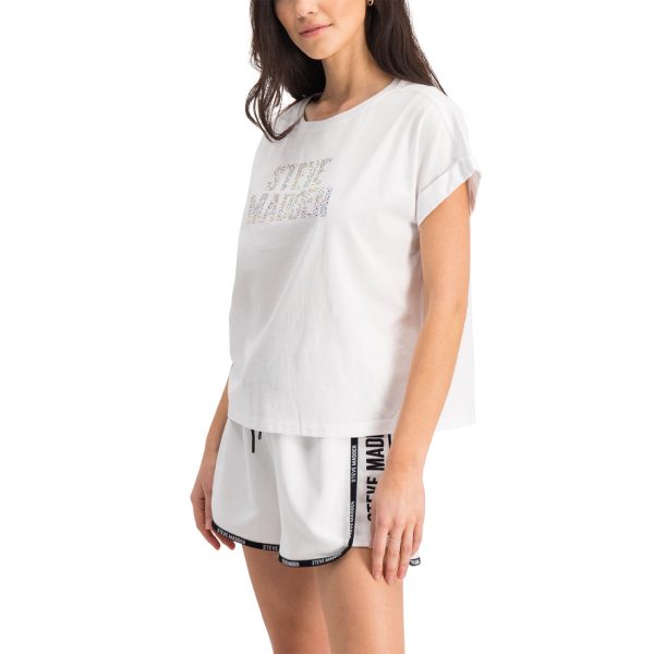 GISELLE LADIES KNITTED T-SHIRT WHITE For Discount