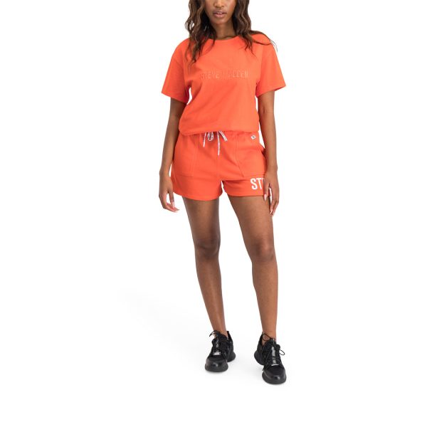 LAILA LADIES KNITTED T-SHIRT TANGERINE Online Hot Sale