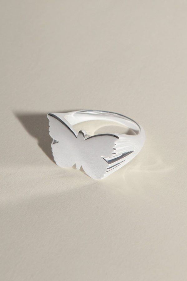 Jane Kønig - Butterfly Signet ring - Forsølvet For Cheap