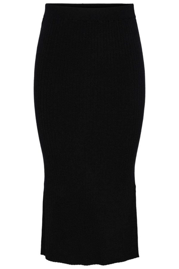 Pieces - Pccrista Midi Knit Skirt - 4350291 Black Online Sale