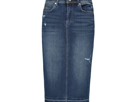 LIA PENCIL SKIRT DARK WASH INDIGO Online Sale