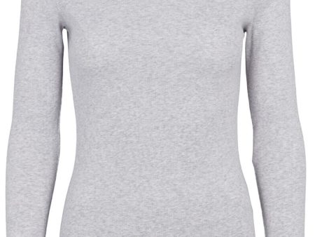 Basic Apparel - Ludmilla LS Tee GOTS - 318 Light Grey Mel. Fashion