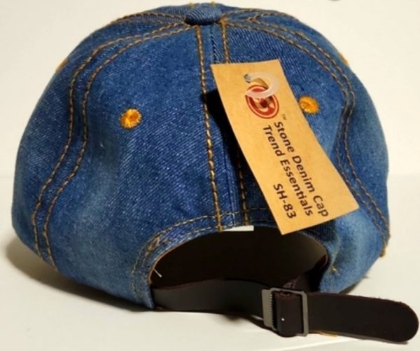 Distressed denim hat Discount