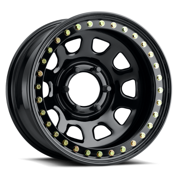 Raceline RT51 Daytona Rock 17x9in 5x139.7 BP -38mm Offset 107.95mm Bore - Gloss Black Beadlock Wheel Fashion