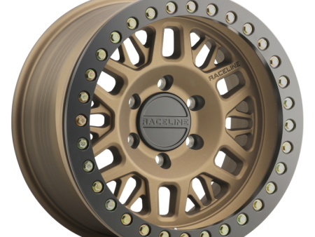 Raceline RT951B Ryno 17x9in 6x135 BP -12mm Offset 87.1mm Bore - Bronze & Black Ring Beadlock Wheel For Sale