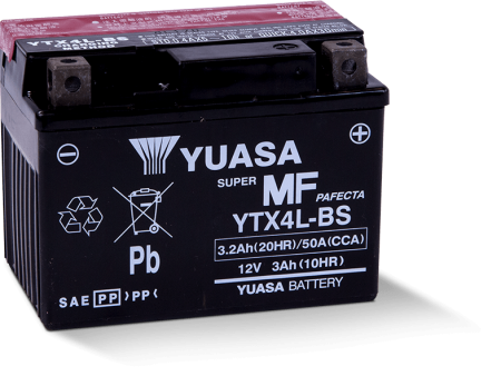 Yuasa YTX4L-BS Maintenance Free AGM 12 Volt Battery (Bottle Supplied) Online now