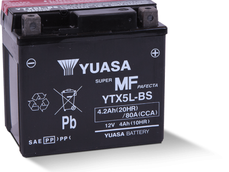 Yuasa YTX5L-BS Maintenance Free AGM 12 Volt Battery (Bottle Supplied) For Discount