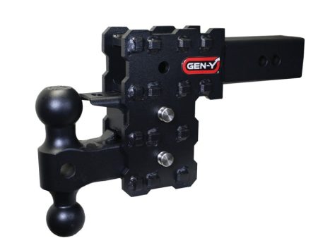 Gen-Y Phantom-X 2.5in Solid Shank 5in Drop 1.6K TW 16K Hitch w GH-051 Dual-Ball & GH-032 Pintle Lock For Discount