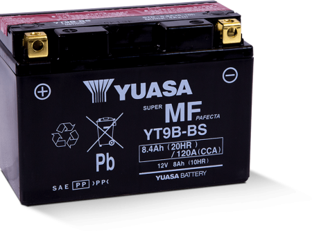 Yuasa YT9B-BS Maintenance Free 12 Volt AGM Battery (Bottle Supplied) Online Sale