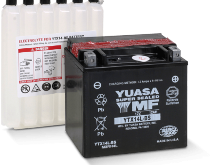 Yuasa YTX14L-BS Maintenance Free AGM 12 Volt Battery (Bottle Supplied) For Cheap