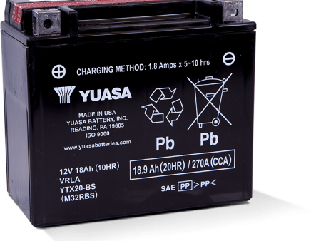 Yuasa YTX20-BS Maintenance Free AGM 12 Volt Battery (Bottle Supplied) For Sale