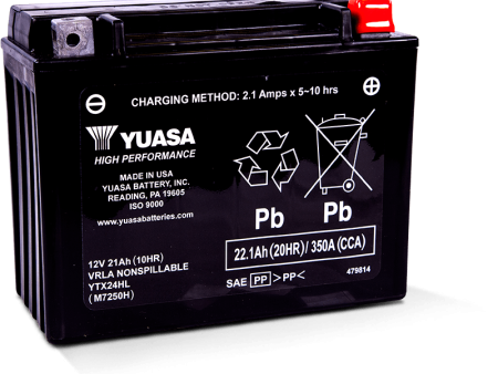 Yuasa YTX24HL Maintenance Free AGM 12 Volt Battery For Discount