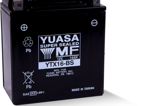 Yuasa YTX16-BS Maintenance Free AGM 12 Volt Battery (Bottle Supplied) For Discount