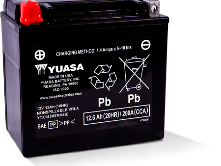 Yuasa YTX14 Maintenance Free AGM 12 Volt Battery Supply